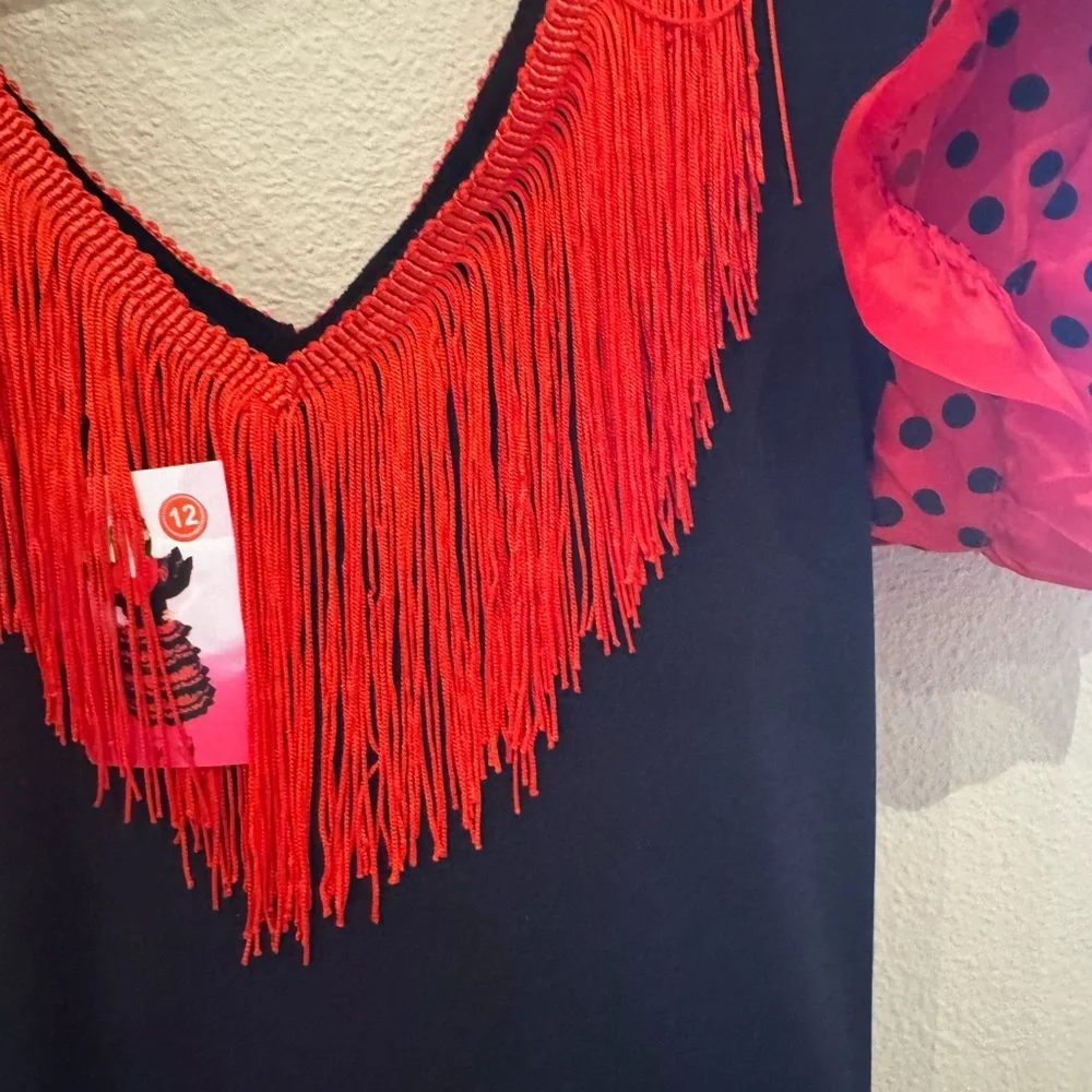 Red Black Polka Dot Flamenco Dress Costume